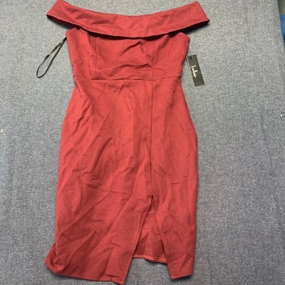 Lulus Women's Dress Size S Burgundy Off Shoulder Elegant Evening Polyester NWT