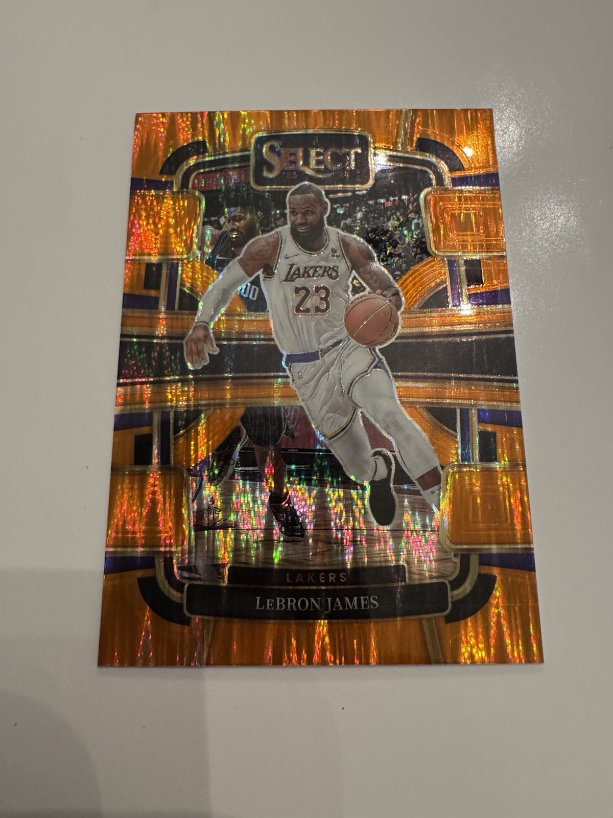 2023-24 Panini Select - Concourse Orange Flash Prizm #66 LeBron James
