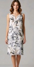 Calvin Klein Floral Scuba Sheath Dress Sz XL Sleeveless Poppy Stretch Career NEW