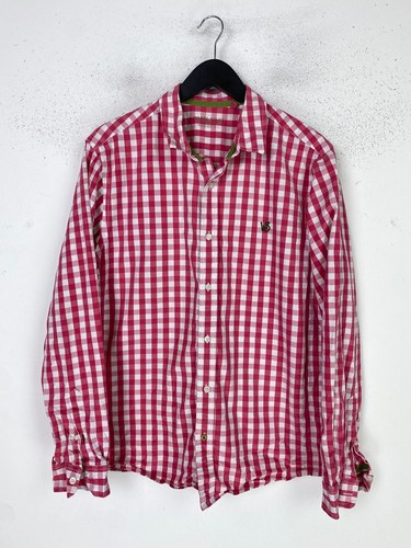 White Stuff Pink Check Regular Fit Long Sleeve Collared Shirt L