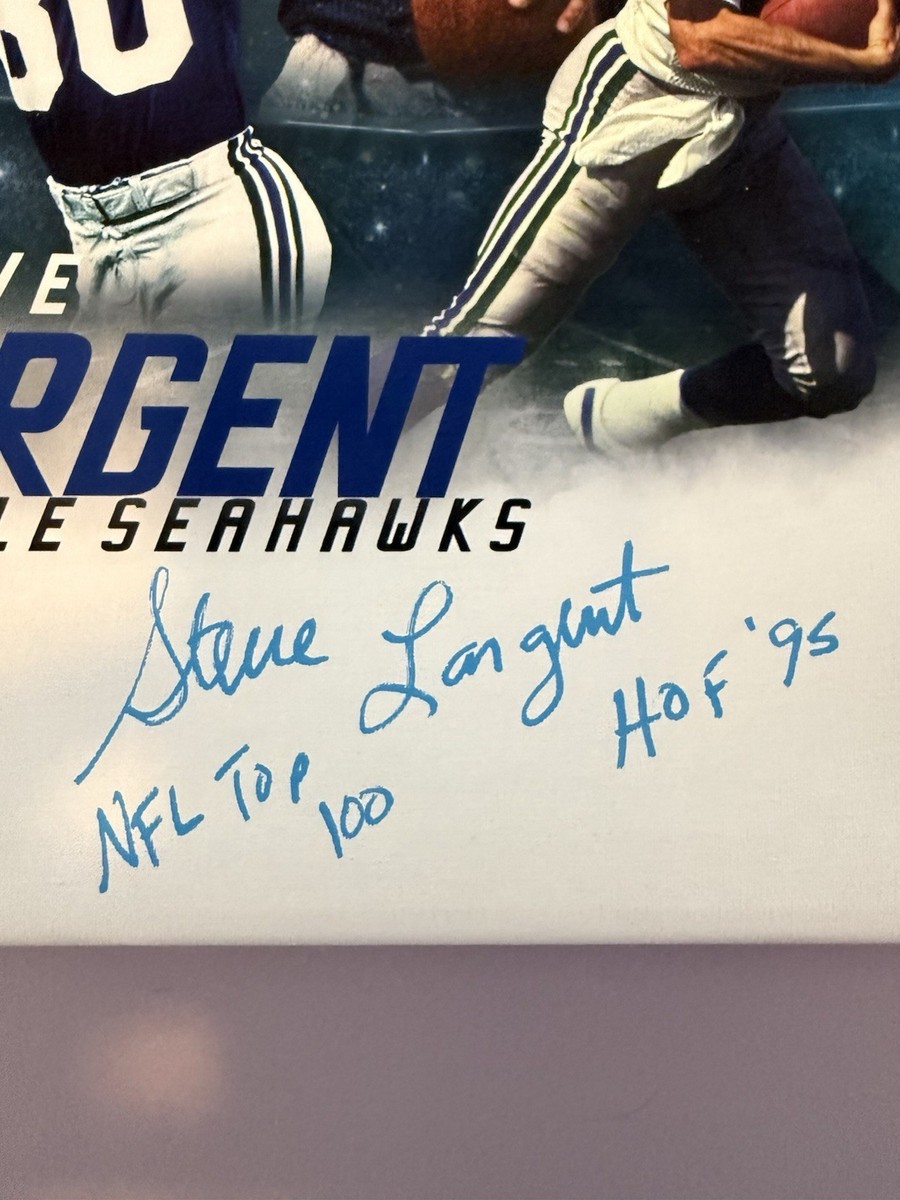STEVE LARGENT SIGNED 11x14 CANVAS. SIGNED SEAHAWKS (HOF 95, NFL
