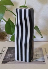 Resin Abstract Striped Art Sculpture Signed VAUGHAN 6.25"
