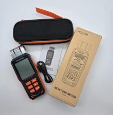 Proster Rechargeable Damp Meter for Walls and Floors, Moisture Meter with 5Modes