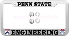 License Frame Chrome Steel Vinyl For Penn State Pennsylvania Engineering License Frame Chrome Steel Vinyl For Penn State Pennsylvania Engineering