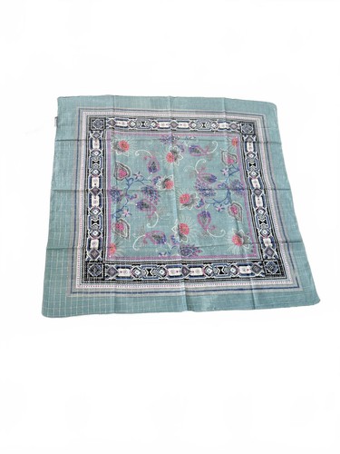 Chaudry KC Embellished Cotton Teal/Purple Scarf - Picture 1 of 6
