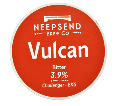 NEEPSEND BREW Co ''VULCAN'' BITTER ALE PUMP CLIP - KARTE