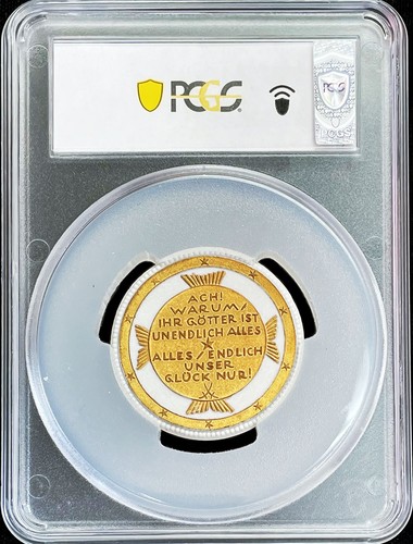 1923 GERMANY WEIMAR POSSNECK GILT WHITE PORCELAIN NOTGELD  PCGS MS 67 - Picture 2 of 2