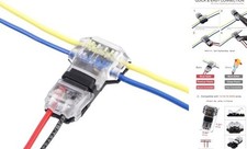 Low Voltage Wire Connectors 3 Way 2 Pins, T 3 Way 2 Pins for 16-18 AWG 12 Pack