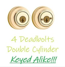 4 - Kwikset Microban SmartKey Polished Brass Double Cylinder Security Deadbolt