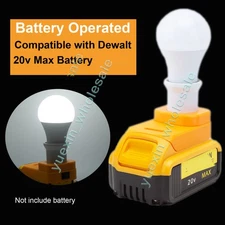 For Dewalt 20v Battery Powered LED Light Bulbs Emergency Backup Rechargeable