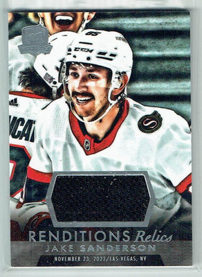 22-23 UD Upper Deck The Cup Rendition Relics  Jake Sanderson  /249 Rookie Jersey