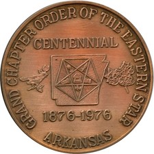 1976 Grand Chapter of The Eastern Star Centennial Arkansas AR Medal Token