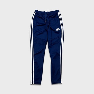 Adidas Track Pant Mens Small Blue Essentials 3 Stripe Training Athletic Jogger