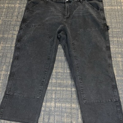 Old Navy Double Knee Carpenter Jeans Mens 44x30 black Barn Workwear Utility B136