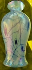 DAVE FETTY RETIRED ART GLASS SIGNED FENTON VASE * HANGING HEARTS * NEW W/ TAGS