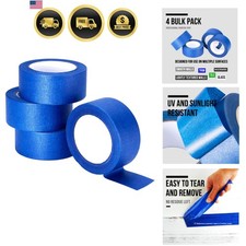 Blue Painters Tape 2 Inch Wide Bulk Pack Masking Tape Indoor Outdoor 4 Rolls