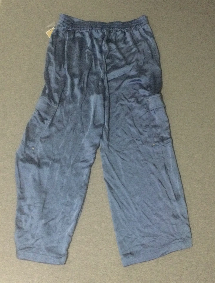 Michael Michael Kors Pantalones Mujer Grandes Pierna Ancha Bolsillos Azul Gris Nuevo con Etiquetas $125 Foto 4 de 4