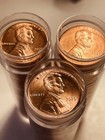 2025 Lincoln Shield Cent Coins. Three Circulated Rolls. Plastic Tube Included. — photo 2