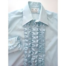 Lion of Troy Formal Shirt Men 34 35 Medium Ruffle Bib VTG 70s Tuxedo Prom USA