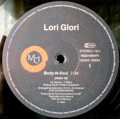 Lori Glori - My Body + Soul 12'' Vinyl Electronic Euro House 0277