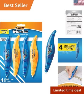 Wite-Out Exact Liner Correction Tape, 4-Count - Reliable White Tape for All Ages