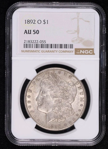 1892 O Morgan Silver Dollar NGC AU-50