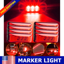 4x Red 4" 1.33" LED Side Marker Clearance Lights Waterproof for Trailer Truck RV
