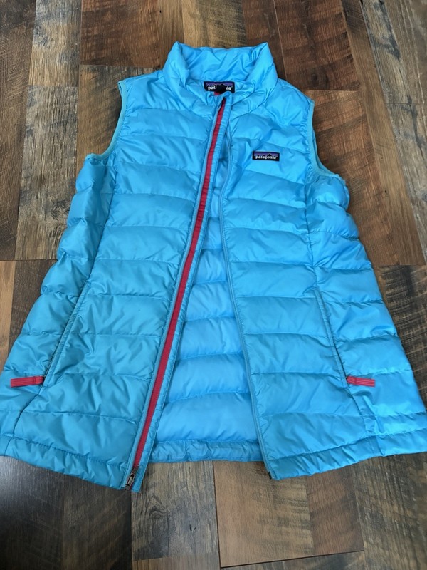 Patagonia Girls XXL 16-18 Blue Down Vest Jacket Puffer, Puff, Nice
