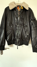Parajumpers Herren Leder Bomberjacke schwarz ...