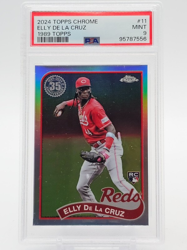 ELLY DE LA CRUZ 2024 TOPPS CHROME 1989 TOPPS ROOKIE REFRACTOR #11 PSA 9 Q7836