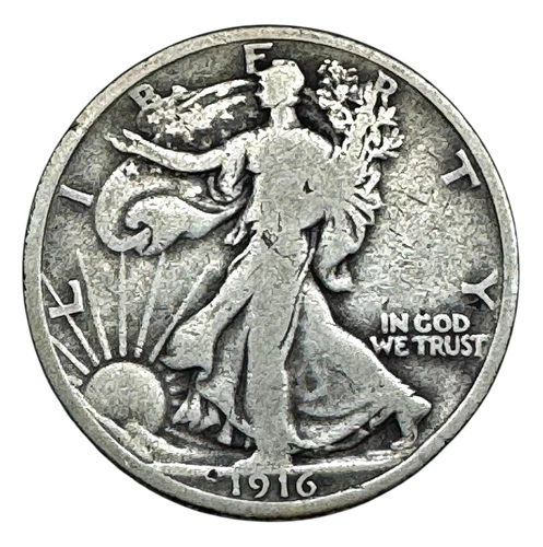 US 1916 P Walking Liberty Half Dollar Silver 50C Better Date VG