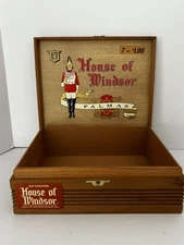 Antique Vintage 1950s House of Windsor Palmas Wood Cigar box label clasp