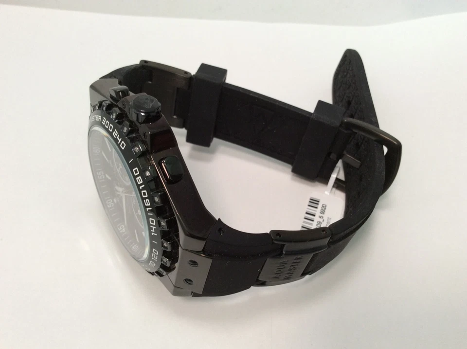 Aqua Master Jojo Jojino Rodeo Black Metal Black Rubber 55mm Diamond Watch W337 - Image 2 of 4