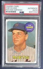 1969 Topps Tom Seaver #480 Signed Card Mets World Series Vintage Auto Psa Coa
