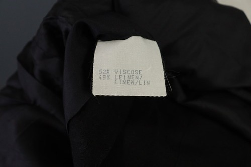 Vintage En Plus Givenchy Black 3/4 Sleeve Lined Linen Blazer Jacket Sz 10 - Picture 19 of 19