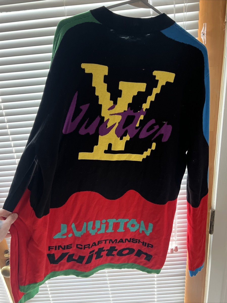 LOUIS VUITTON 22SS 2054 MULTI Logo Knit Sweater VIRGIL Rare 100