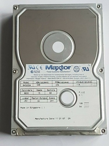 4.3 GB Ide Maxtor 84320D4 5200RPM P-Ata ATA-33 256KB HDD 3.5 " Internal Hard - 第 1/1 張圖片