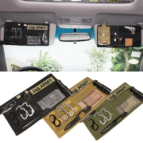 Tactical MOLLE Vehicle Panel Sun Visor Organizer Car Visor Storage Pouch Holder