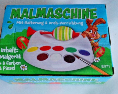Ostereier /Eier Malmaschine mit Halterung und Drehvorrichtung, 8 Farben & Pinsel