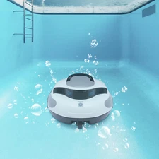 Automatic Pool Vacuum Cleaner Robotic Cordless Dual-Motor with LED Indicator