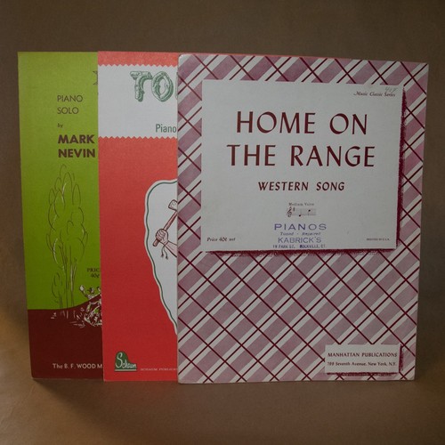 Lot of 3 Vintage Cowboy Indian Songs for Piano Song Books Sheet Music Native