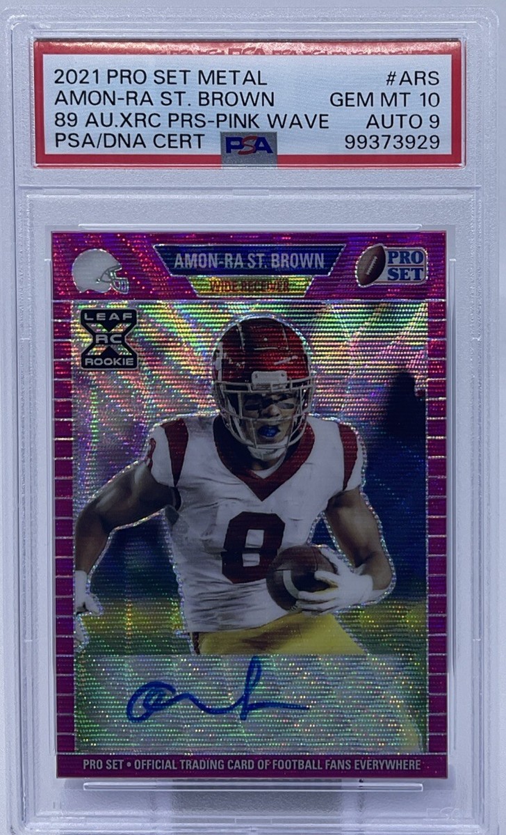 Amon-Ra St. Brown Rookie Auto PSA 10/9 - 2021 Pro Set Pink /30