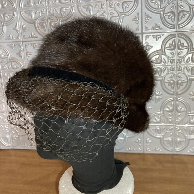 Vintage Lenore Marshall Dark Brown Mink Fur Hat Lenore Marshall Fur Hat - Brown Hats, Accessories  main image 3