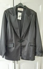 Plus Size Women's Black Satin Tuxedo Jacket  (size 20)