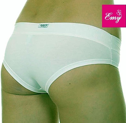 3 slip short donna Emy vita bassa in cotone e modal con elastici tubolari - 3679 - Imagen 2 de 2