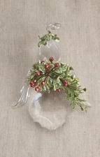 Ganz Kissing Krystal Mistletoe & Berries Angel Acrylic Ornament 6" H