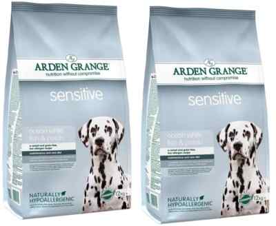 2Pcs 12kg Arden Grange Sensitive Grain Free Dog Crunchy POTATO FISH Adult