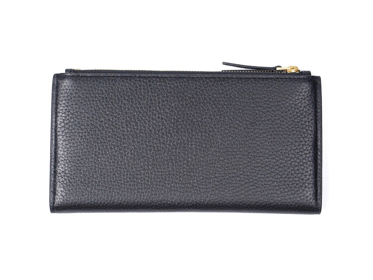 【Tory Burch】BLAKE カラーブラック スリムウォレット Latest New Tory Burch BLAKE Black Pebbled Leather Slim