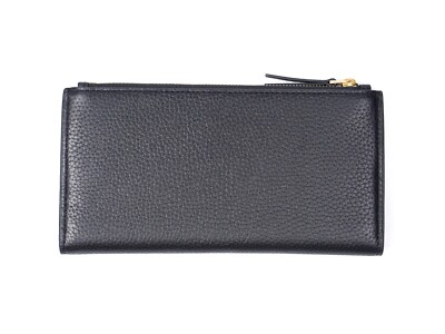 Tory Burch BLAKE Black Color Block Pebbled Leather Slim Envelope