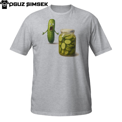 Funny Pickle Jar T-Shirt | Shocked Cucumber Graphic | Foodie Humor Gift Tee